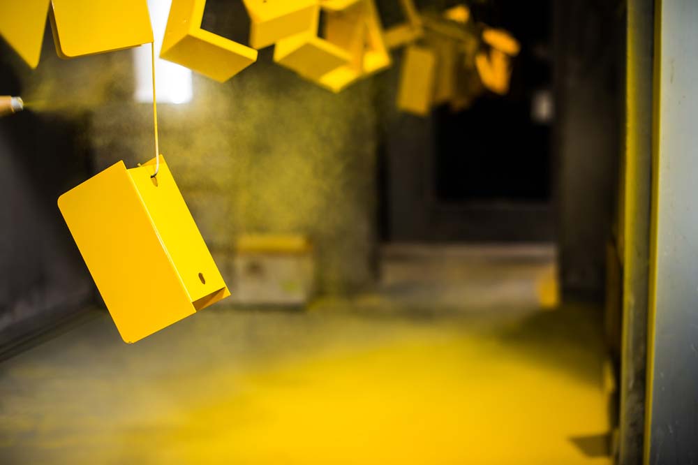 Powder Coating A Metal With Yellow